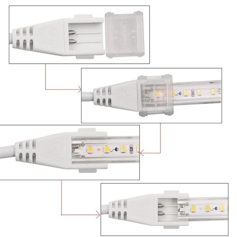 20CM Cuttable LED Streifen Lichter 2835 SMD 120Leds/m Flexible Band Band 220V Wasserdicht Seil Licht streifen Kein Blei Diode Band EU