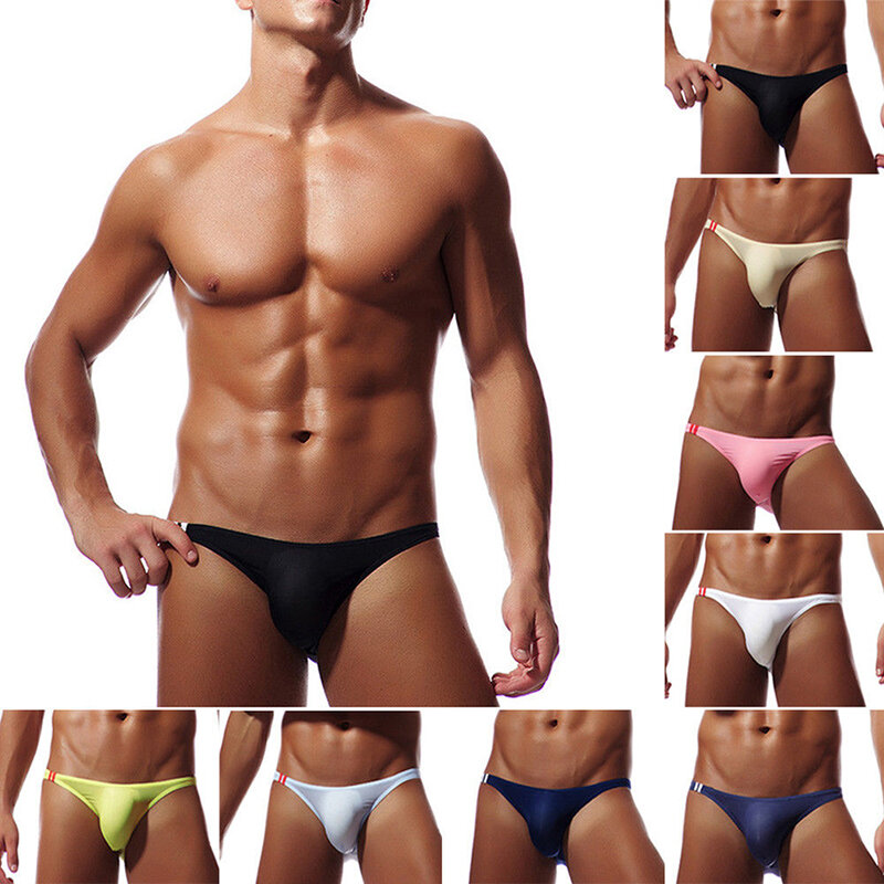 Männer Glatte Weiche Sheer Briefs Atmungsaktiv Ultra Dünne Unterwäsche Sommer Mini Bikini Unterhose U Konvexen Unterwäsche 8 Farben