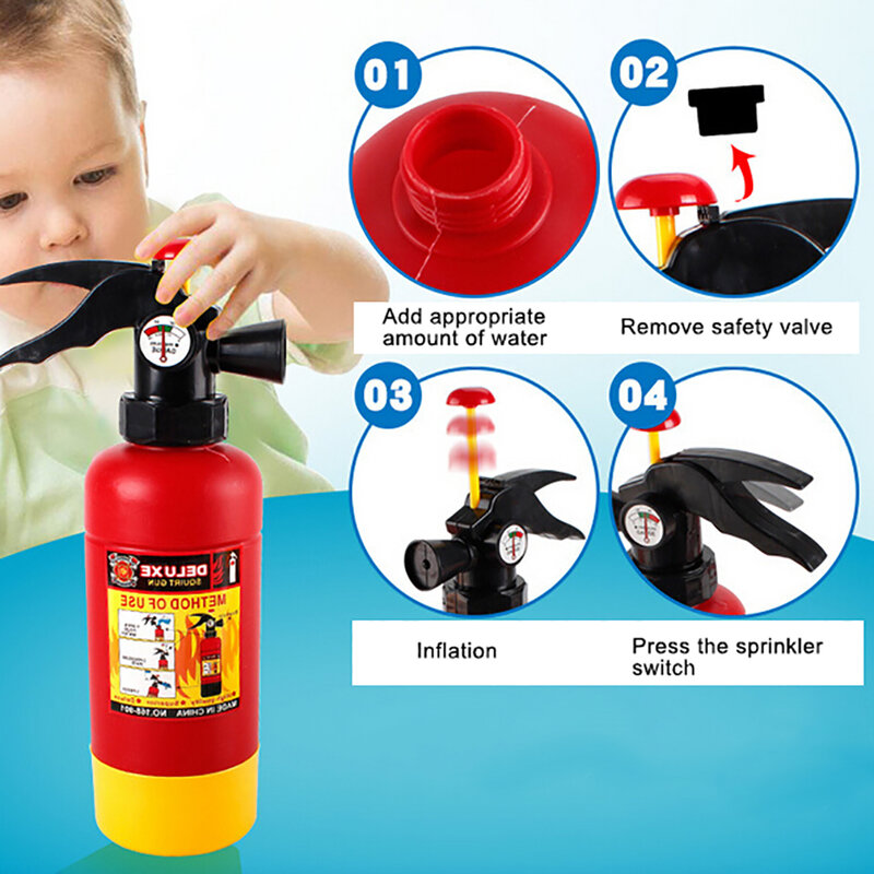 Anak-anak Mainan Pull-Type Fire Extinguisher Air Pistol Pemadam Kebakaran Suit Pantai Bermain Berpura-pura Mainan Miniatur Set Mainan untuk anak-anak