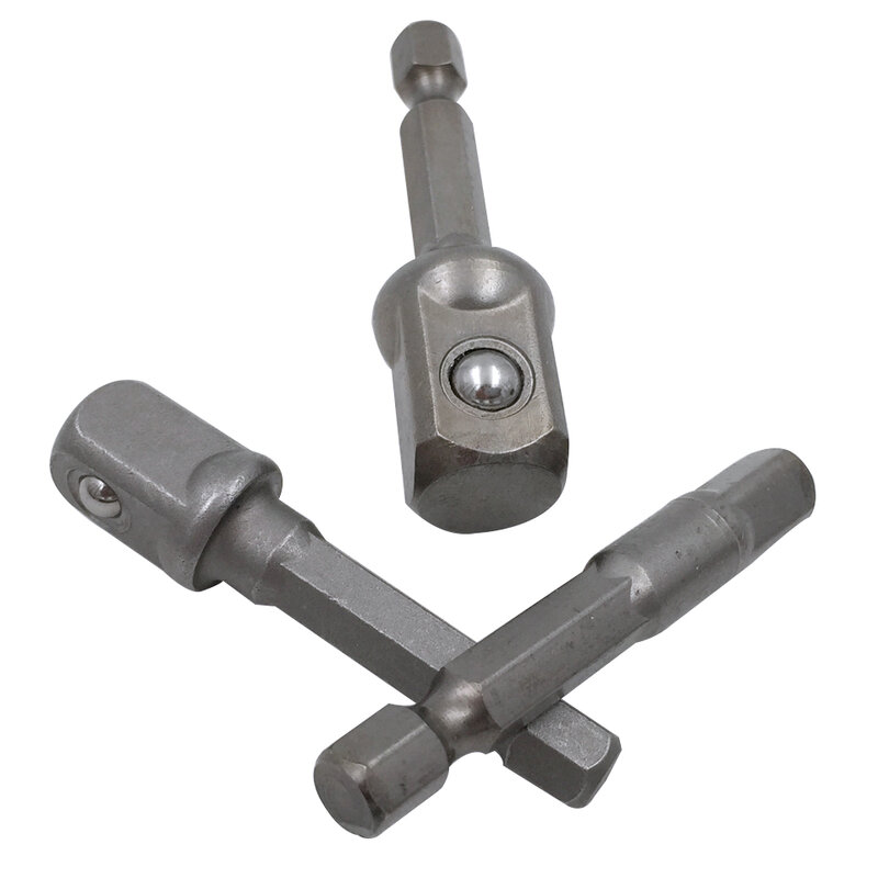 Conjunto de adaptador de aço cromo vanádio, 3 pçs, haste hexagonal para brocas de extensão de 1/4 "3/8" 1/2 ", ferramentas elétricas