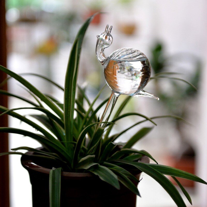 6 estilos casa/jardim casa planta automática auto rega de vidro pássaro rega latas flores planta vidro decorativo rega