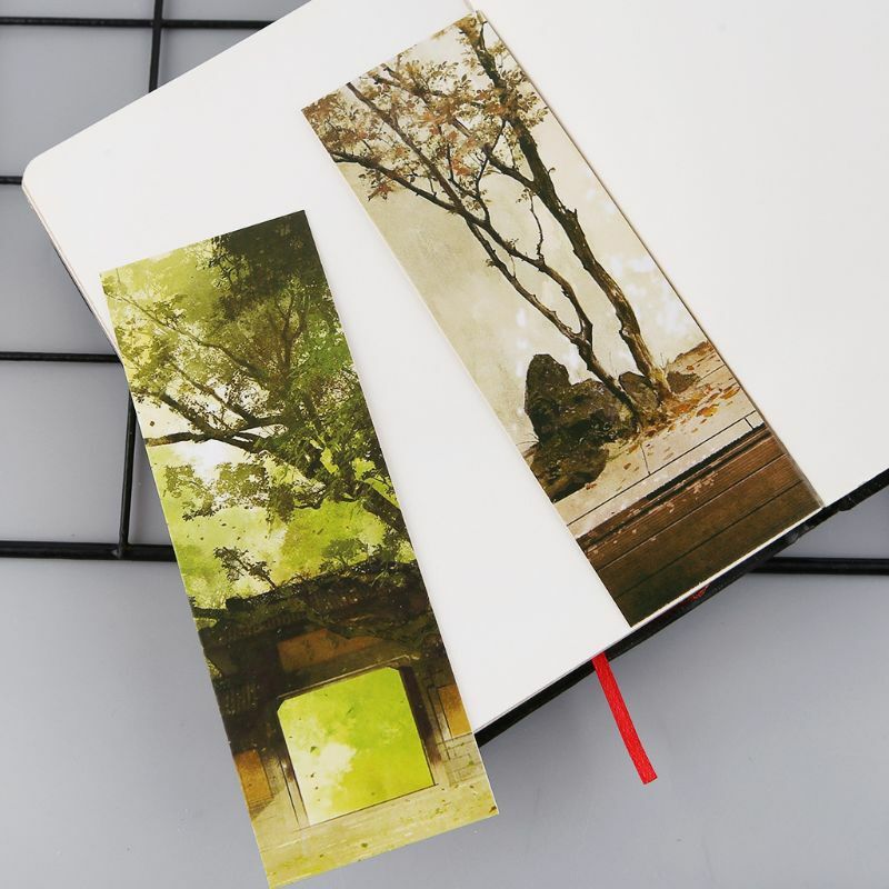 30 Uds. De marcadores de papel creativos de estilo chino, tarjetas de pintura Retro, hermoso marcador de libro en caja, regalos conmemorativos