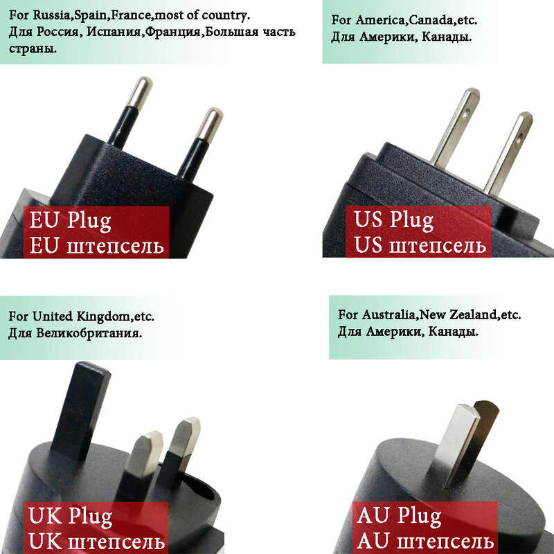 12 V led ストリップ用の電源 EU/米国/イギリス/AU アダプタ AC110-220V に DC12V 1A 2A 3A 4A 5A 6A 10A コード 4 オプションプラグ変圧器 IQ