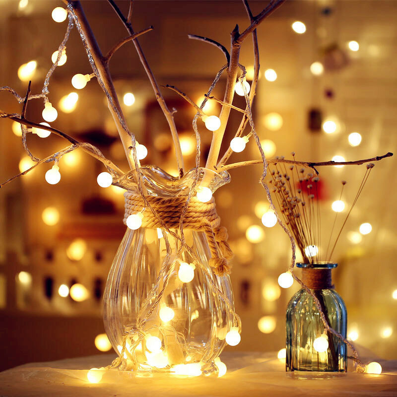 Holiday Light Chain Ball LED String Light 3M 20leds 6M 40leds USB Power Waterproof Outdoor Wedding Christmas Fairy Garland
