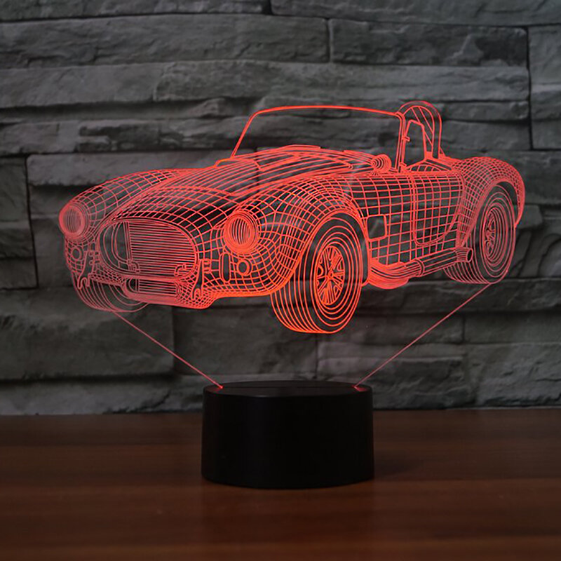 Luz Led nocturna Convertible para coche, lámpara 3D táctil de 7 colores, regalos creativos de cumpleaños, decoraciones para el hogar, dormitorio y oficina