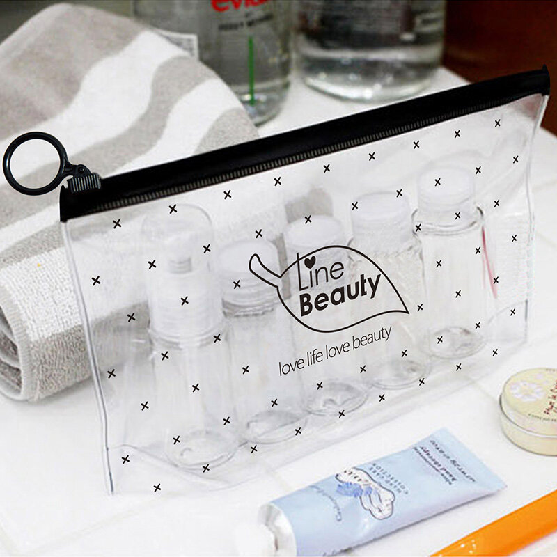 Etya-bolsa de viagem para cosméticos, sacola de pvc transparente à prova d'água, portátil, organizador, armazenamento, bolsa de maquiagem, lavável, feminina