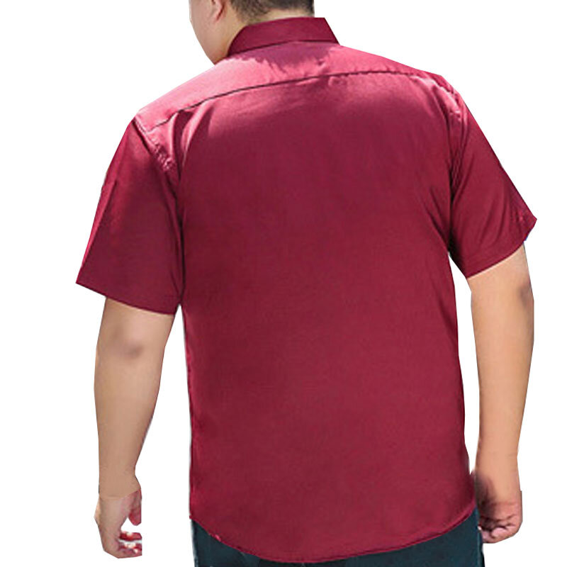 MFERLIER قمصان الرجال الصيف التمثال 148 سنتيمتر 5XL 6XL 7XL 8XL حجم كبير قصيرة الأكمام عادية قمصان كبيرة الحجم الرجال 2 ألوان