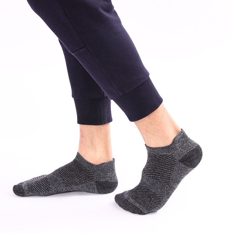 Chaussettes courtes en coton pour hommes, 5, collection printemps-été paires/lot, chaussettes d'affaires décontractées, couleurs unies
