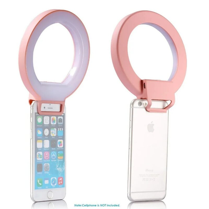 Neewer 5 "/12.5Cm Roze Dimbare Smartphone Led Ring Selfie Licht Selfie Clip-On Led Light Voor xiaomi/Redmi 4x/Smartphone