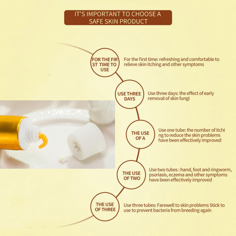 Yiganerjing 10個 (リテールボックス付) オリジナル保証イエロークリーム治療乾癬湿疹掻痒皮膚の問題
