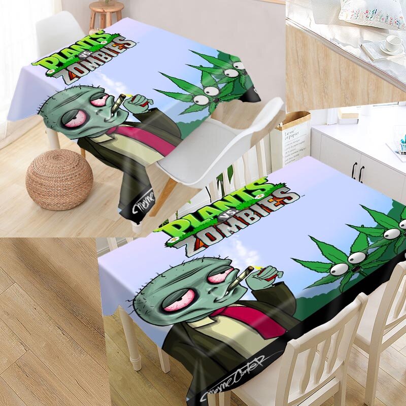 Plant VS Zombie Table Cover Printing Waterproof Tablecloth More Size Tablecloths Kitchen Wedding Hotel Decoration
