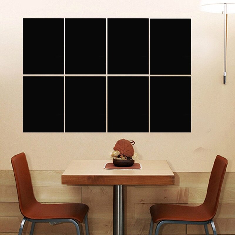 Autocollant tableau noir multifonction, tableau noir amovible, tableau noir effaçable avec craie pour l'apprentissage des avis, 30x20cm, 8 pièces/paquet