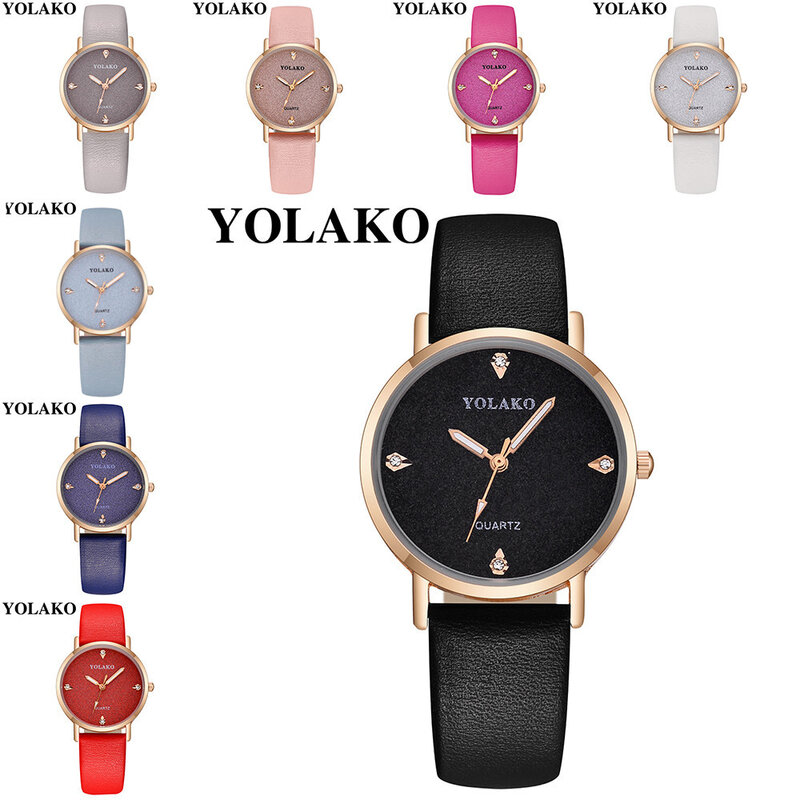 Yolako relógio feminino a7, pulseira de couro em quartzo, casual, céu estrelado, analógico