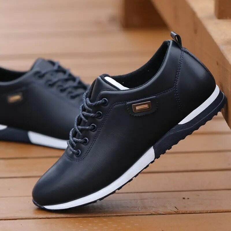 Outdoor Breathable Sneakers Men's PU Leather Business Casual Shoes for Male 2019 Fashion Loafers Walking Footwear Tenis Feminino
