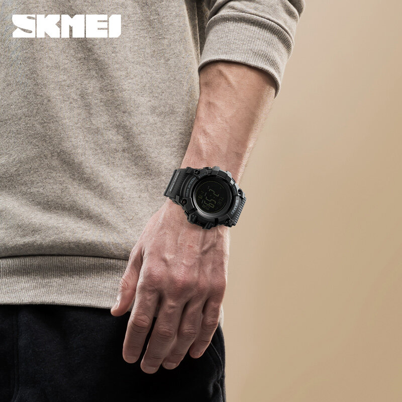SKMEI-reloj deportivo Digital para hombre, cronógrafo con brújula y alarma, resistente al agua hasta 30M, nuevo