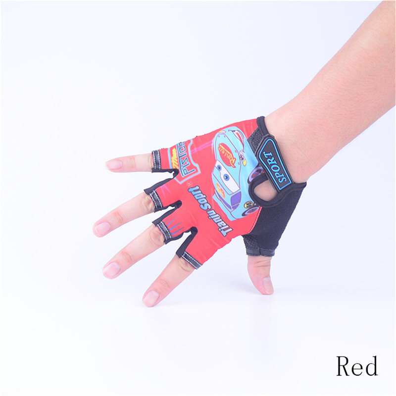 DesolDelos-gants de Sport pour enfants, mitaines à demi-doigts, en coton, avec motifs de voiture, gants sans doigts pour l'extérieur, 2019
