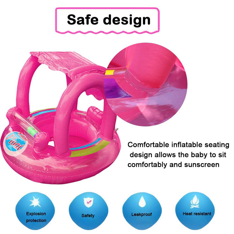 OLOEY Baby Kid Zwemmen Float Zomer Baby Zwembad Opblaasbare Float Veiligheid Zwemmen Ring Float Met Zonnescherm Seat Vlot Zwembad Speelgoed