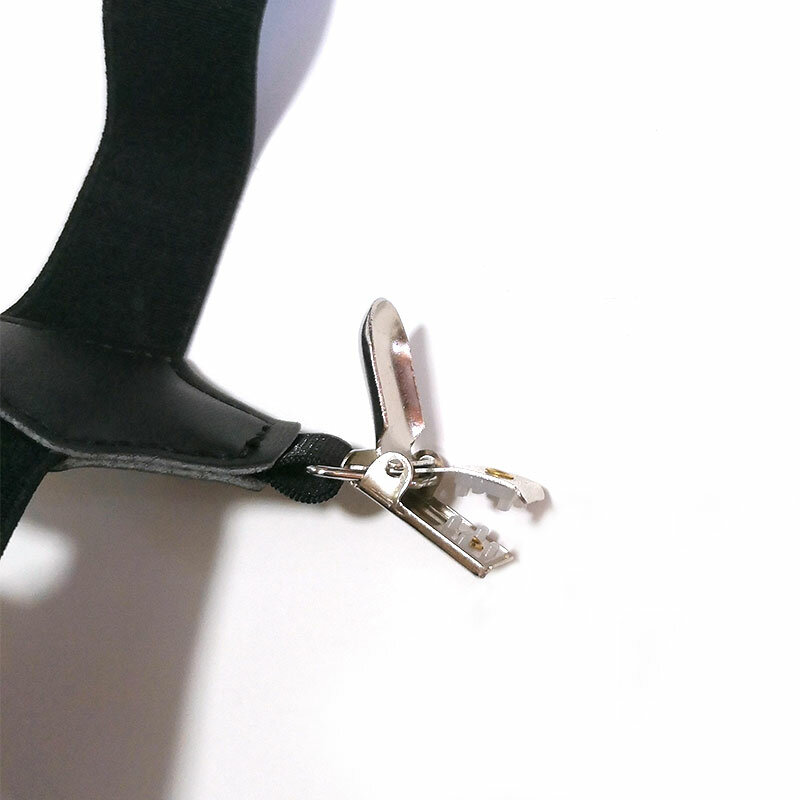 Bretelles élastiques réglables noires pour hommes, 1 paire, chaussettes anti-chutes, jarretelles, accessoires