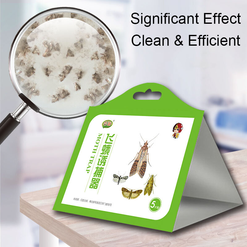6/12pcs Clothes Pantry Food Moths Pheromone Killer Sticky Glue Pest Reject Fly Moth Trap for Moles Sticker Factory Restaurant