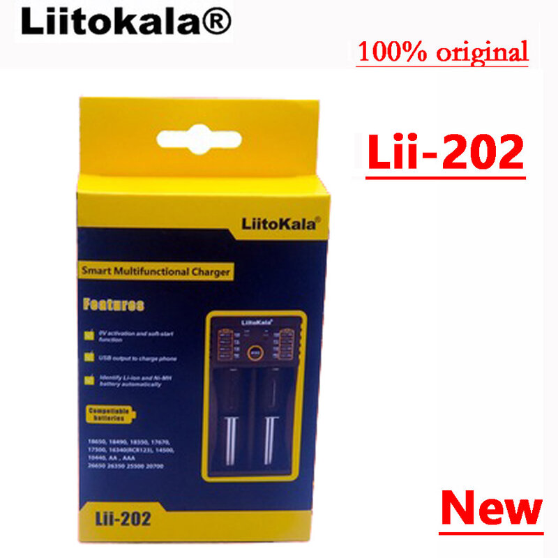 Liitokala lii-500 lii-202 lii-100 lii-402バッテリー充電器3.7v/1.2v 18650/26650/16340/18500バッテリー充電器画面lii500