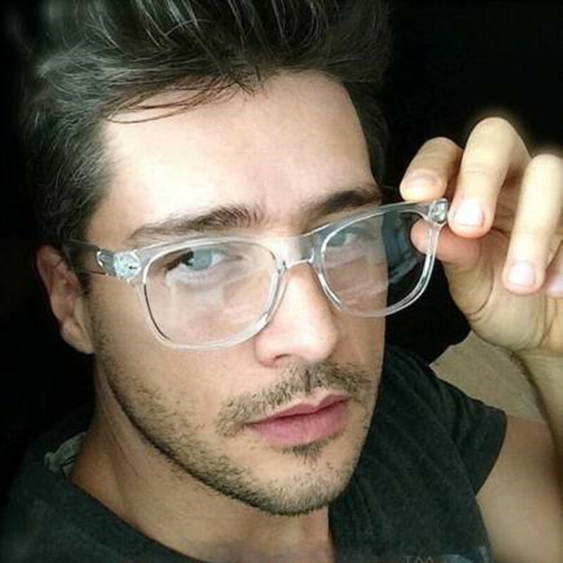 2019 retrò da uomo Trasparente occhiali lenti chiare PC Comotuer Piazza occhiali da vista frames per le donne lettura Occhiali maschio Montatura Per Occhiali
