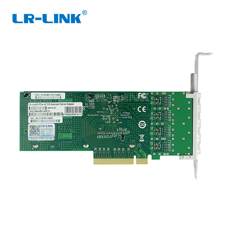 LR-LINK 9804BF-4SFP + quad port 10 gb ethernet adapter PCI - Express ไฟเบอร์ออปติกการ์ดเครือข่าย nic INTEL XL710 Compatible XXV710-DA1