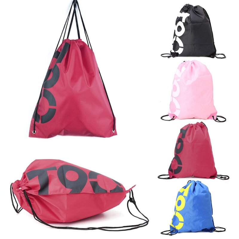 4 Colors Backpack Shopping Drawstring Bags Waterproof Travel Beach Gym Shoes Sports Oxford Cloth Pack