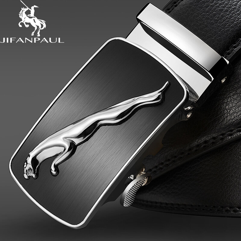 JIFANPAUL натуральная кожа мужской Простой ремень модный дизайнерский бизнес новый Jaguar узор декоративный сплав Автоматическая пряжка