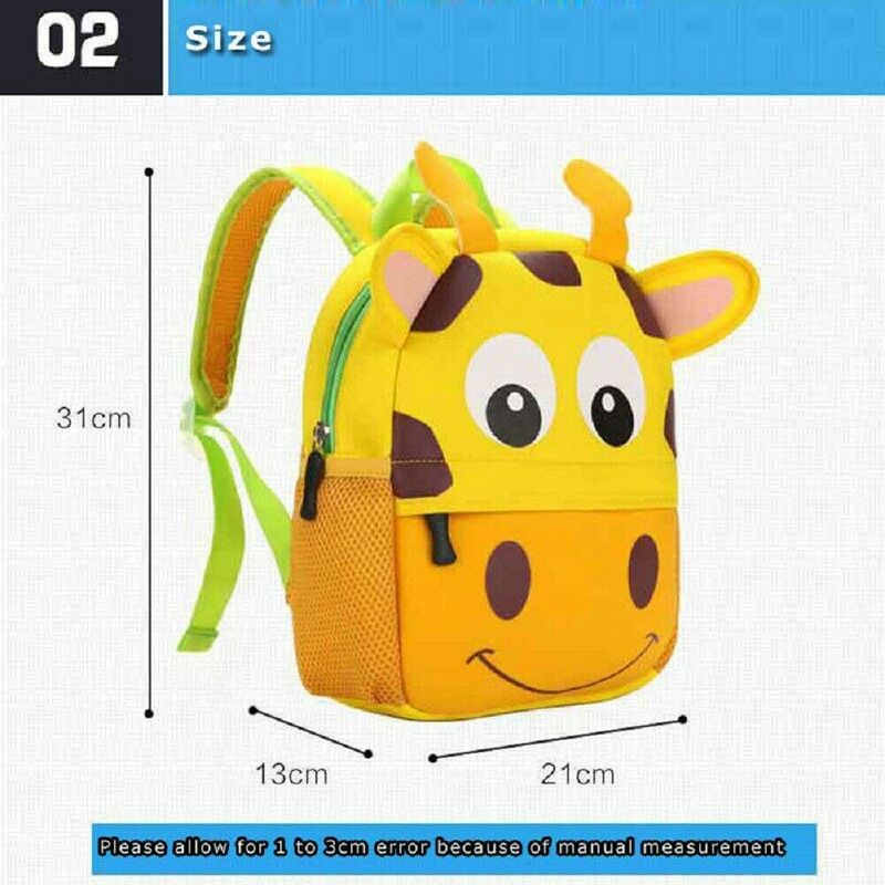 Lindo chico niño bolsas de la escuela mochila jardín de niños niñas niños mochila 3D Animal bolsa