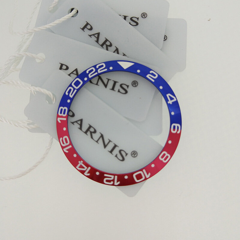 Bracelet en céramique, 38mm, pour montre originale, en aluminium rouge et noir, pour montre automatique Parnis 2020 PA2105