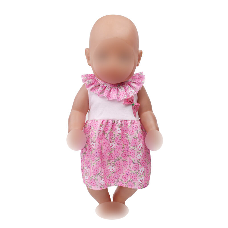 43 cm 인형 옷 귀여운 드레스 아기 장난감 아기 소녀 맞는 미국 18 인치 소녀 인형 선물 어린이 f581