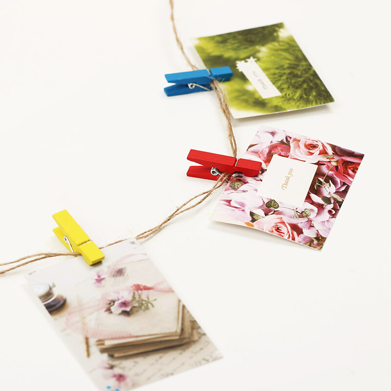 20 Teile/los Frühling Clips Gelegentliche Mini Farbige Holz Foto Papier Peg Pin Clothespin Handwerk Clips Material Holz
