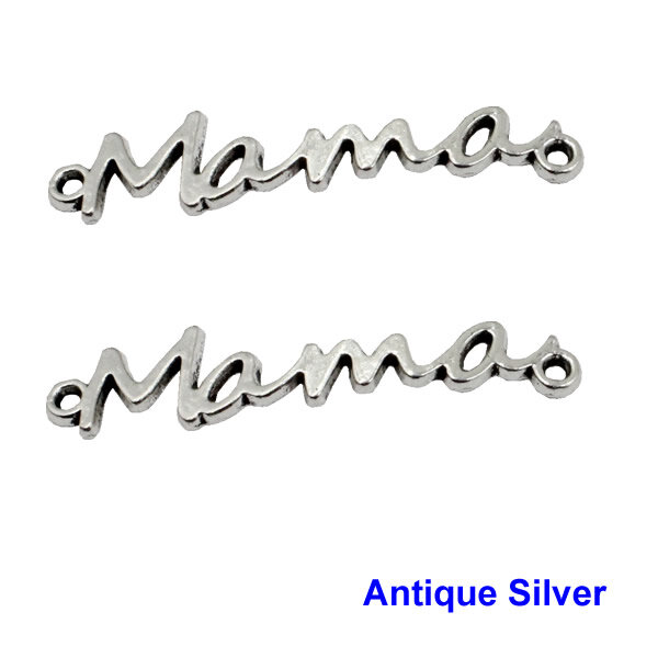 Pulseira conectora "mamãe" 20 peças, bracelete antigo de prata/dourado/prata/preto/bronze espanhol ", acessórios de confecção diy ligação 37x8mm k05129