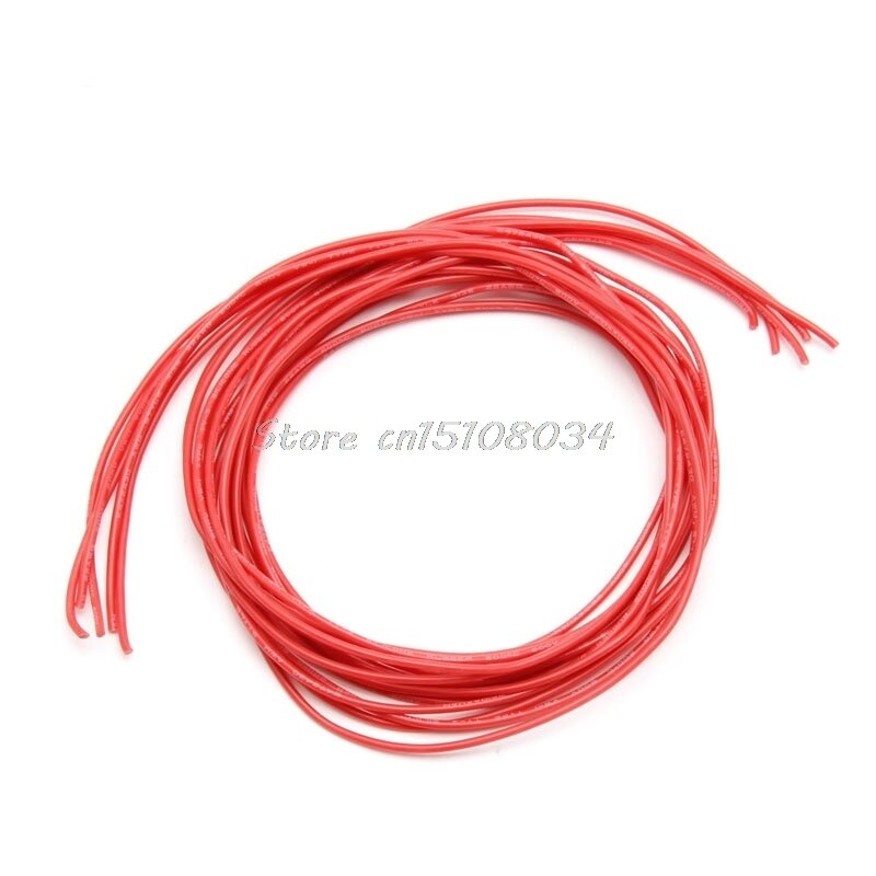 22 awg 5m calibre fio de silicone flexível encalhado cabos de cobre para rc preto vermelho s08 atacado & dropship