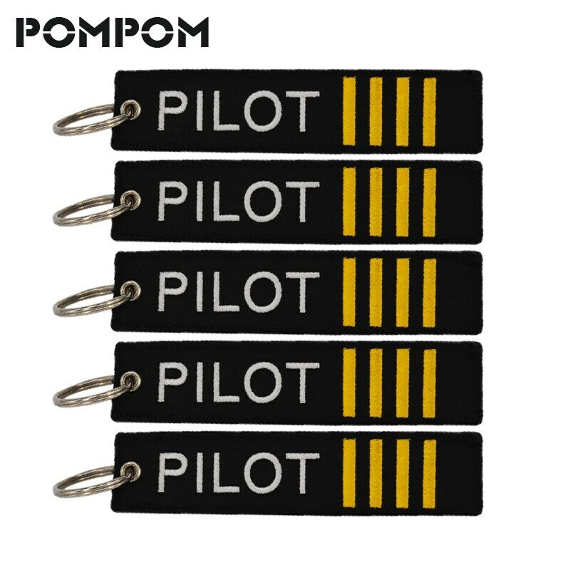 5 ชิ้น/ล็อต POMPOM Pilot พวงกุญแจการบินของขวัญกระเป๋า Key Tag Stitch พวงกุญแจ Keyring การบิน Llaveros Aviacion เครื่องประดับ