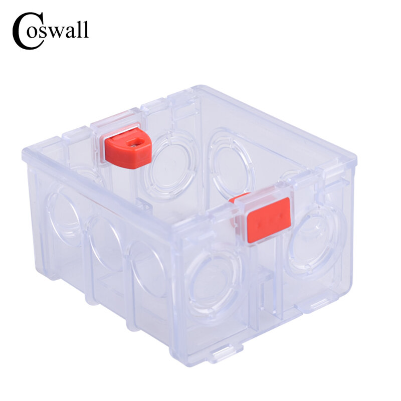 COSWALL โปร่งใสกล่องติดตั้งภายใน Cassette สำหรับ 86 ประเภทและซ็อกเก็ตสายไฟกล่องกลับใช้สำหรับ xiaomi Smart Switch
