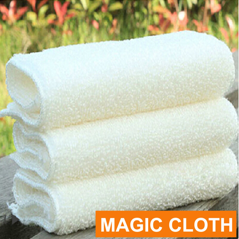 Paño de fibra de bambú antigraso de alta eficiencia, paño de limpieza, toalla mágica para cocina, estropajo, 2 uds.