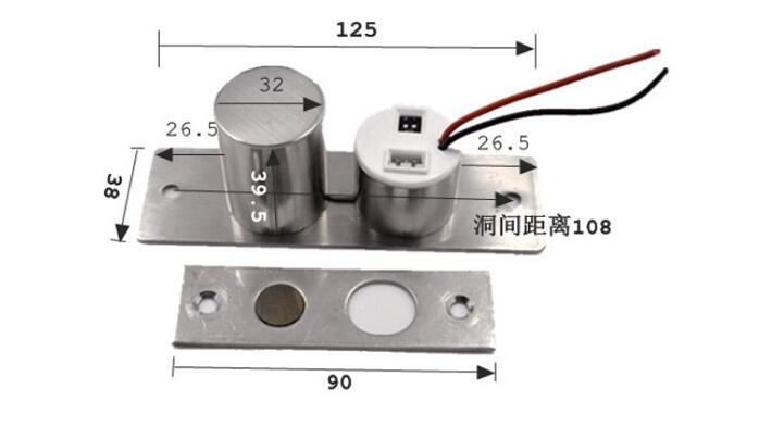 Dc 12V Mini Electric Bolt Lock Fail Safe Roestvrijstalen Magneetventiel Elektrische Deurslot 5 Draden Feedback Lock Gemakkelijk te Installeren