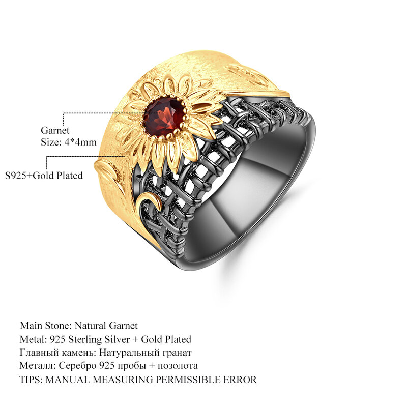 GEM'S BALLET de amatista Natural anillo de piedras preciosas de Plata de Ley 925 Original hecho a mano rama hoja anillos para las mujeres joyería fina