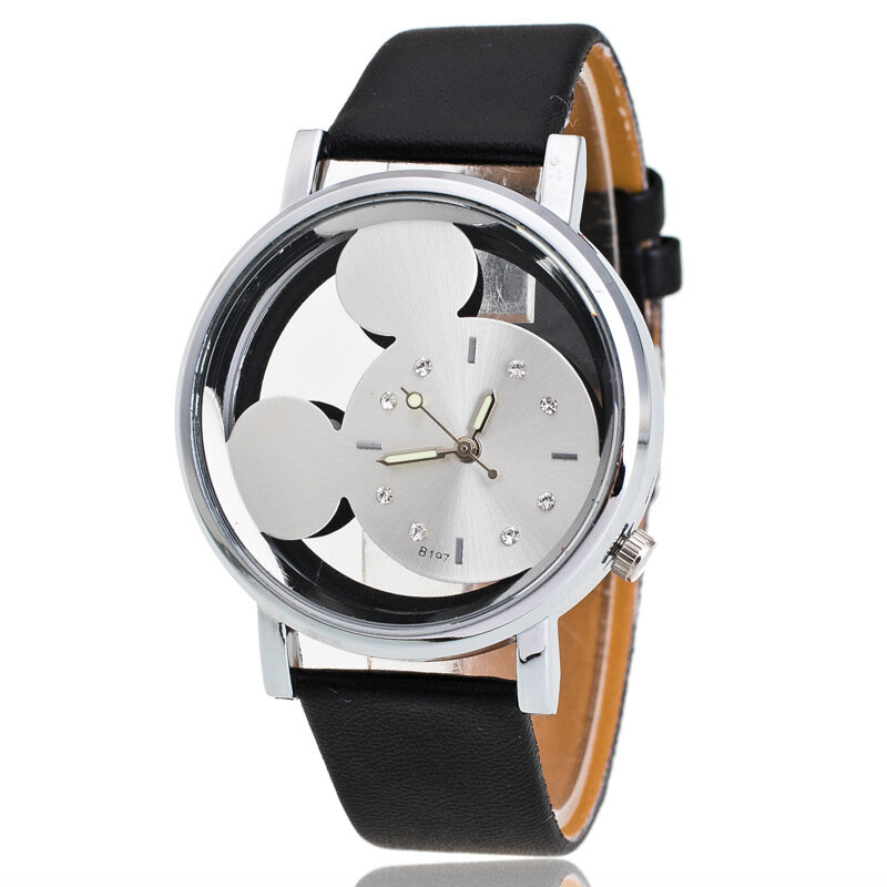Marka skórzana mozaika kreskówkowa zegarek kobiety dzieci dziewczyna chłopiec dzieci modna bransoletka Wrist zegarek zegarki na rękę zegar Relogio Feminino