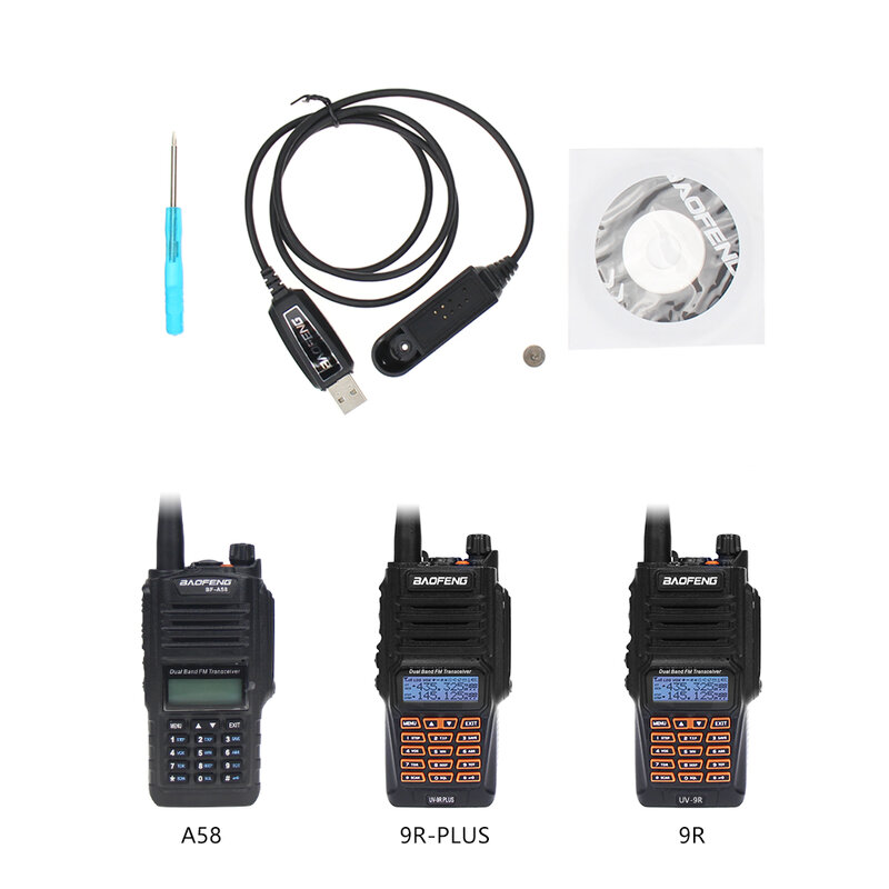 Baofeng – câble de programmation USB UV-9R d'origine étanche pour talkie-walkie BAOFENG UV-XR UV-9R Plus BF-A58 avec pilote CD