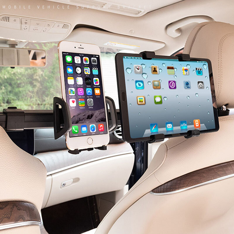 2 In 1 범용 자동차 태블릿 PC 전화 홀더 랙, 360 도 뒷좌석 머리 받침 마운트 스탠드 브래킷 휴대 전화 2021