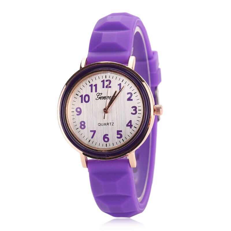 GENEVA-reloj de cuarzo deportivo para mujer, pulsera analógica de Gel de goma de silicona para chicas, para correr, 2020