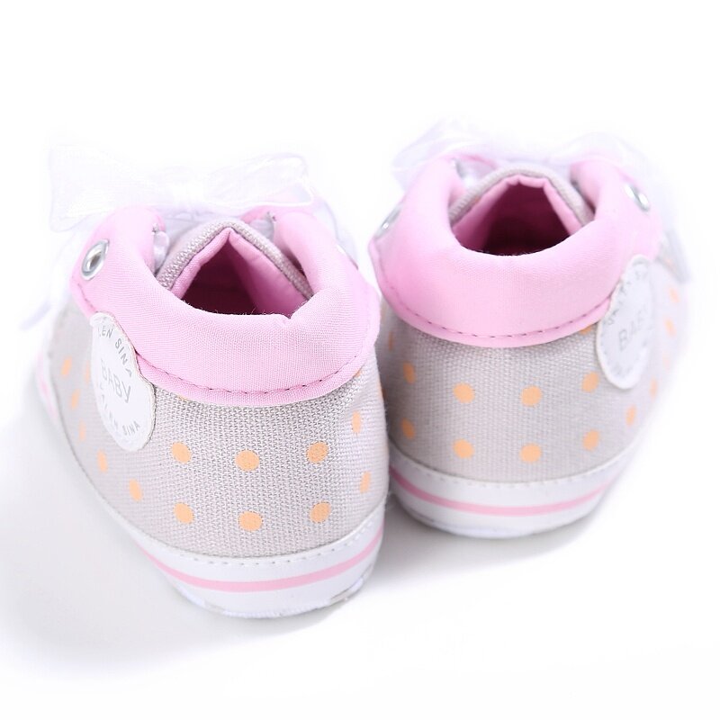 0-18M niños y niñas encaje de lona-up Zapatos Bebé antideslizante Fondo suave primeros zapatos de andar