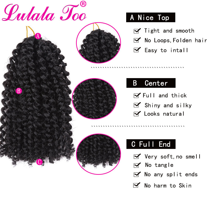 8inch Kinky Curly Ombre Hair Crochet Braid Marleybob Synthetic Braiding Hair Extensions For Women 60 Strands/Pack 3pcs/set 