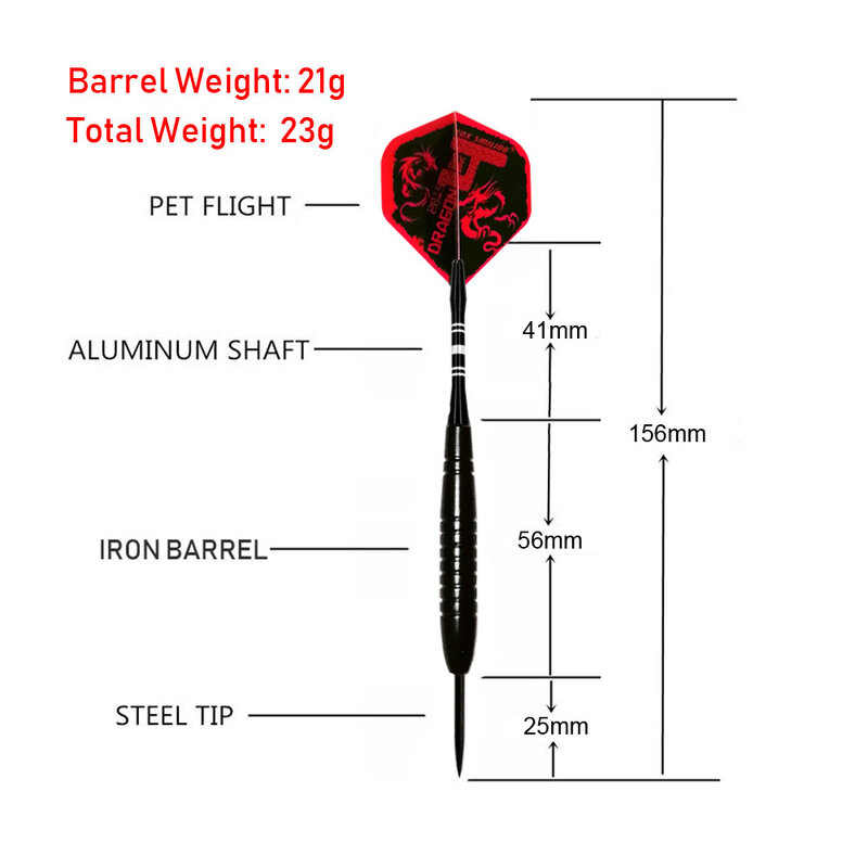 3PCS 23g Professional Steel Tip Darts With Aluminum Shaft Fox Smiling Good Qualtiy Nice Flights Black Barrel Darts Gift