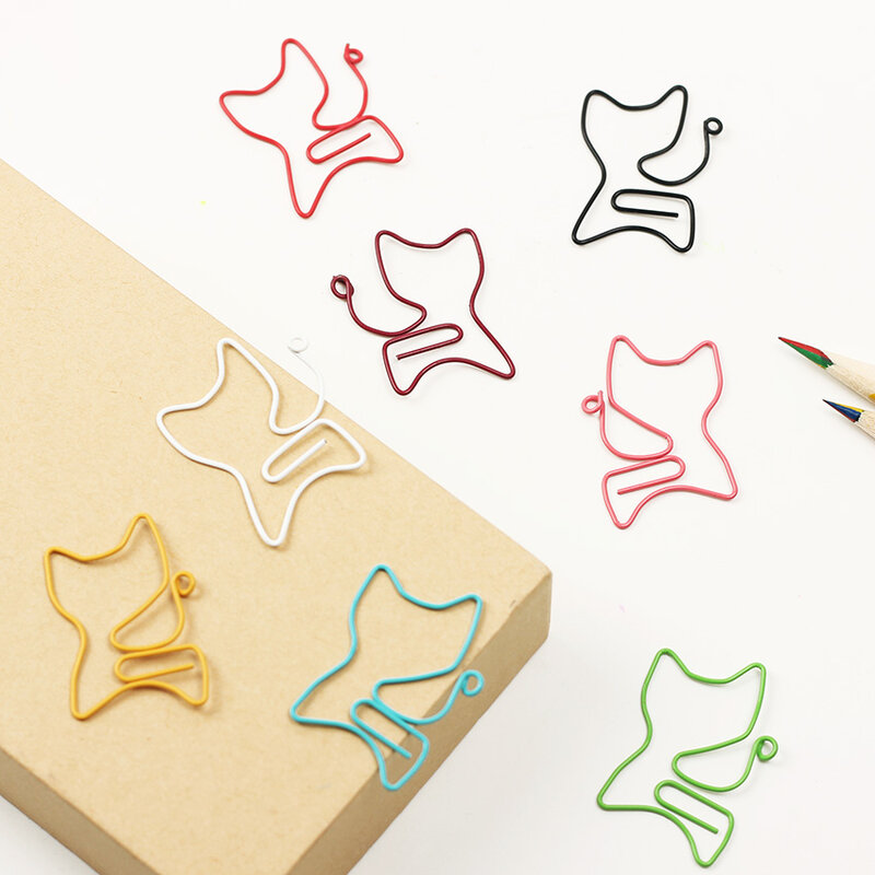 Clips de papel con forma de gato, Clip de marcapáginas, creativo e interesante, para oficina, escuela y hogar, 24 unidades por lote