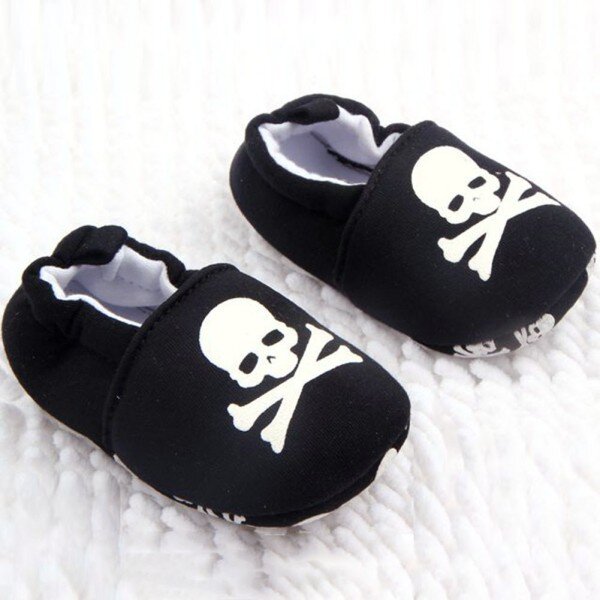 Zapatos de algodón con estampado de calavera/pirata para bebé, calzado de fondo suave, Unisex, gran oferta, 2019