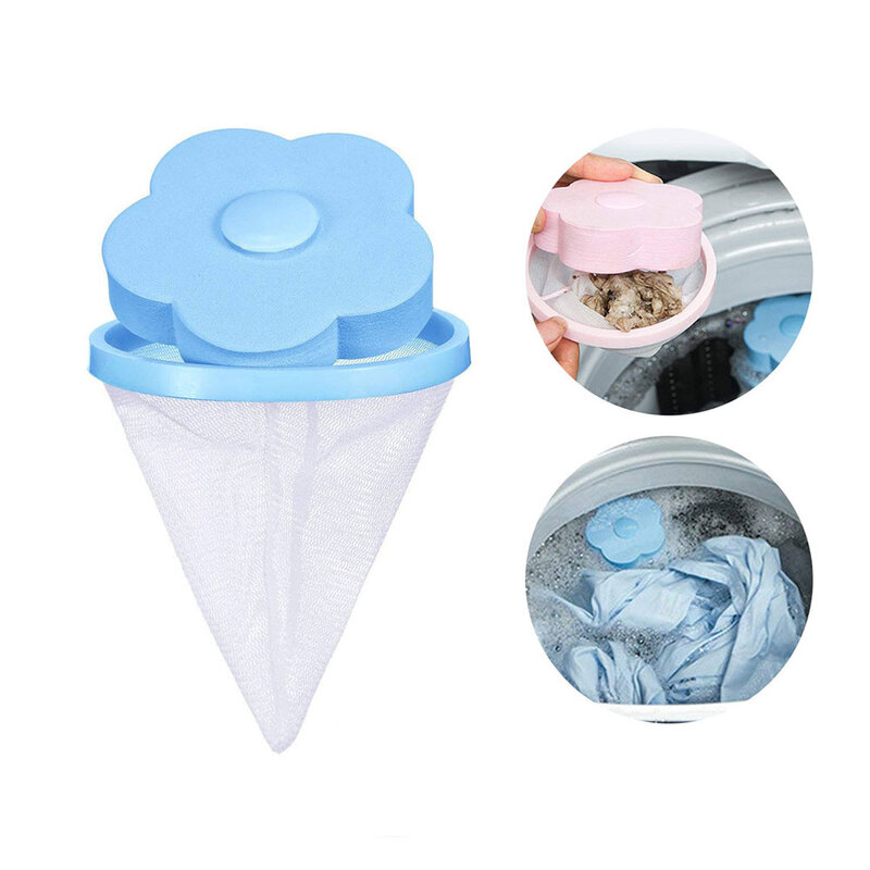 4pcs/set Floating Pet Fur Catcher Lint Filter Bag Reusable Pet Hair Catcher Remover Tool for Washing Machine Household Tools
