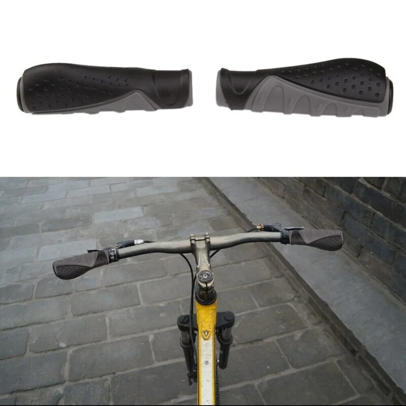 Poignées de vélo ergonomiques antidérapantes en caoutchouc, 1 paire, 2.1cm 13cm de diamètre, pour vtt et course